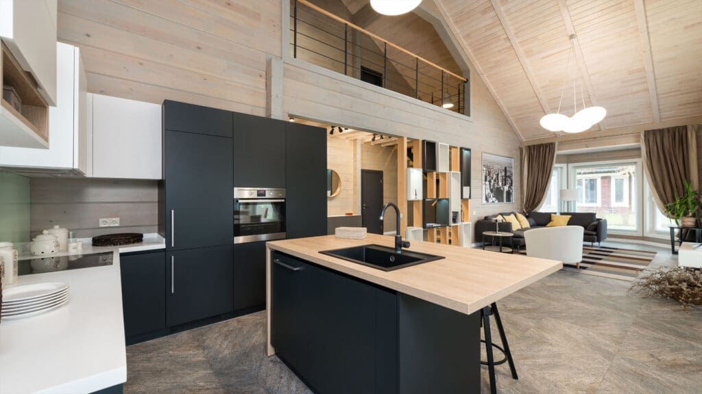 Modern Open Plan Kitchen And Living Room